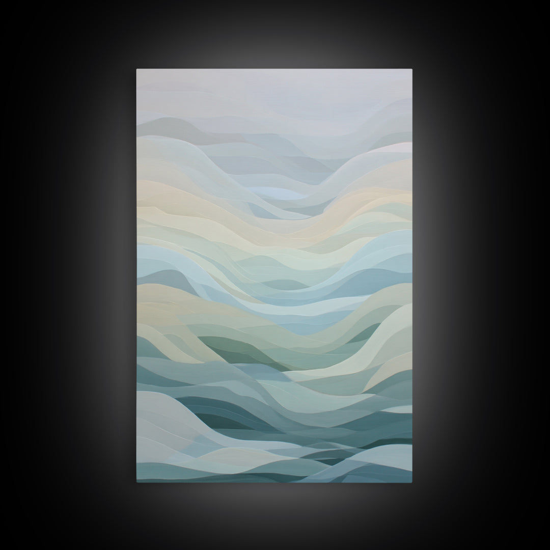 Abstract Breath Waves Canvas Print, Meditation Art, Modern Wall Art, Living Room Decor, Fine Art, Stillness, Buddha Wall Art, MED-2x3-62