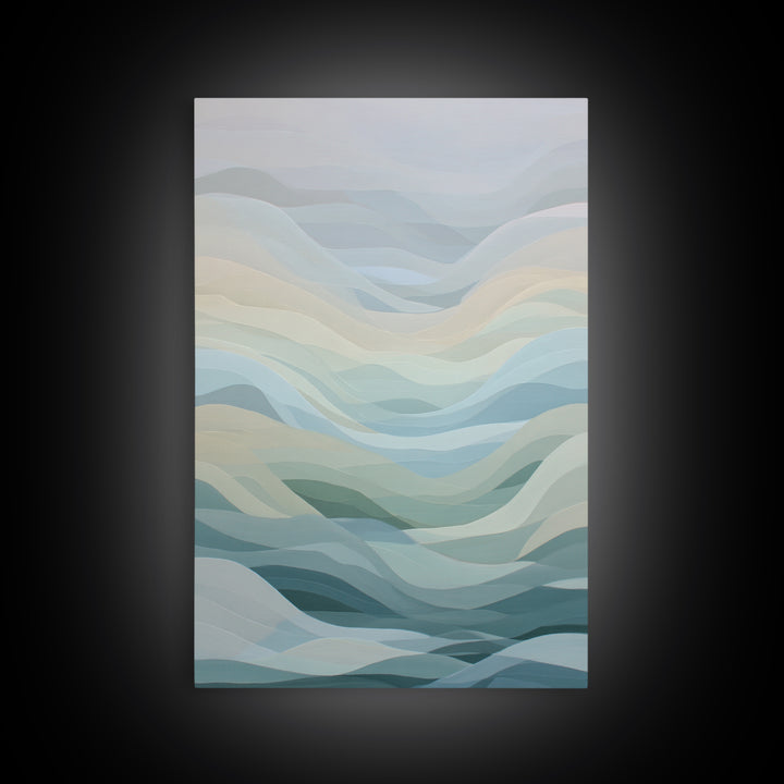 Abstract Breath Waves Canvas Print, Meditation Art, Modern Wall Art, Living Room Decor, Fine Art, Stillness, Buddha Wall Art, MED-2x3-62