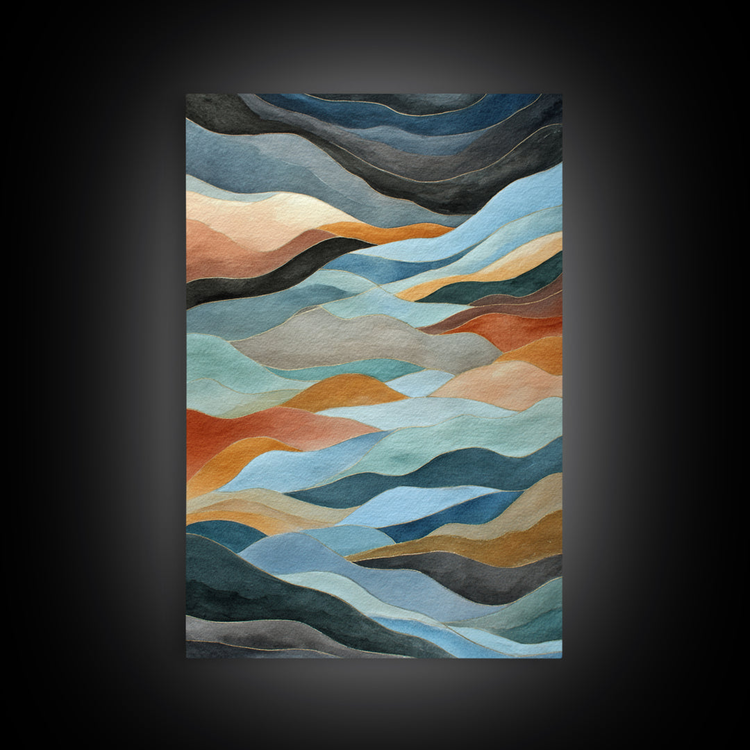 Abstract Breath Waves Canvas Print, Meditation Art, Modern Wall Art, Living Room Decor, Fine Art, Stillness, Buddha Wall Art, MED-2x3-86