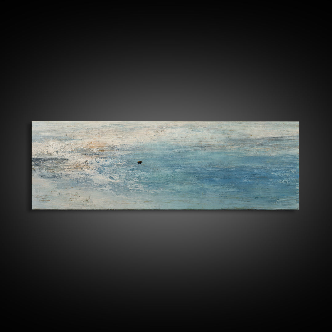Ocean Horizon with Meditative Stillness Canvas Print, Meditation Art, Modern Wall Art, Living Room Decor, Fine Art, Stillness, MED-3x1-34