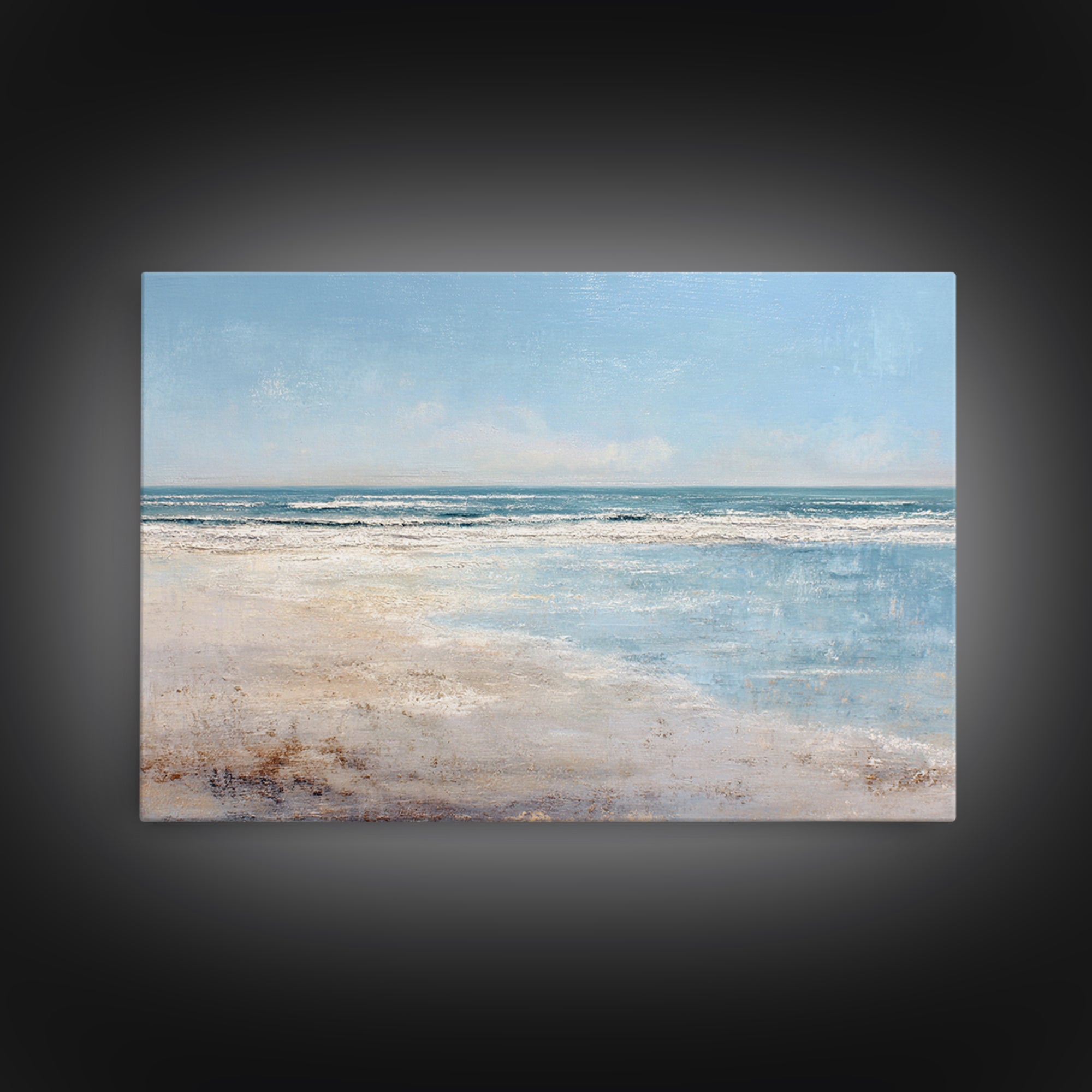 Ocean Horizon with Meditative Stillness Canvas Print, Meditation Art, Black Woman Art, Living Room Decor, Fine Art, Stillness, MED-3x2-22