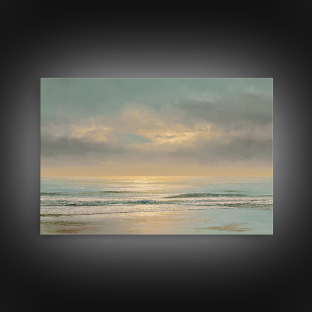 Ocean Horizon with Meditative Stillness Canvas Print, Meditation Art, Zen Home Decor, Living Room Decor, Fine Art, Stillness, MED-3x2-94