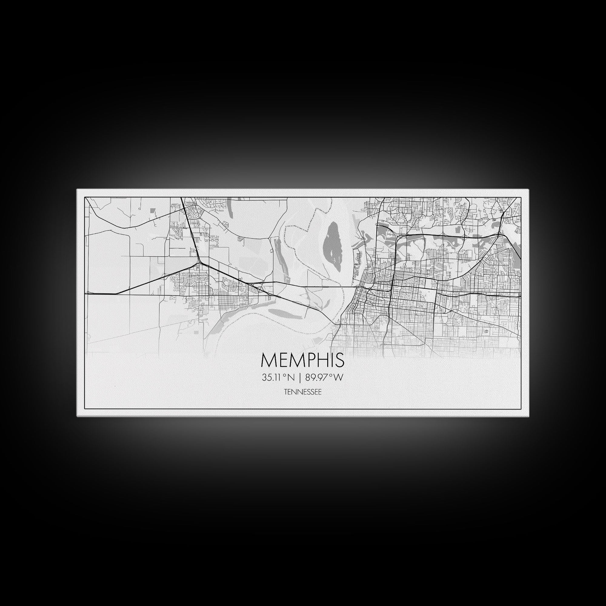 Memphis City Map, Tennessee Map, Map Art, Minimalist Wall Art, Wall Art, Canvas Art, Travel Gifts For Women, Country Home Décor, Music Room