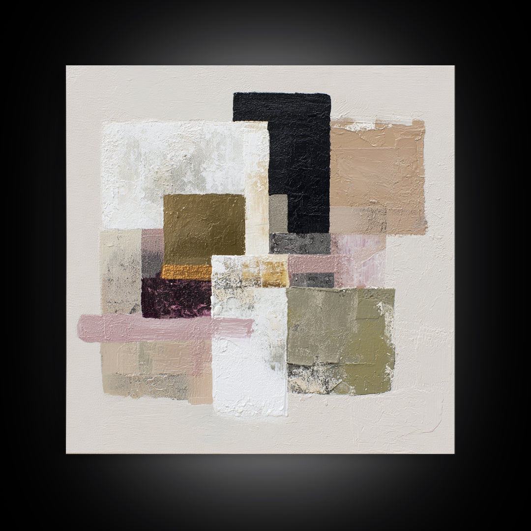 Quiet Stone Stack Framed Canvas Print, Minimalist Art, Movie Poster, Living Room Decor, Abstract Art, Minimal, Modern Wall Art, MIN-1x1-11