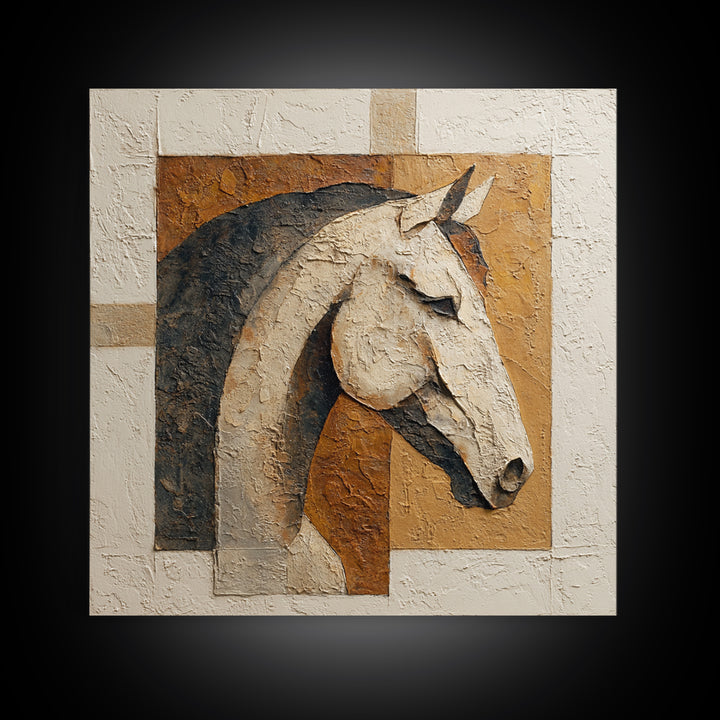 Minimal Horse Contour Canvas Print, Minimalist Art, Living Room Decor, Fine Art, Minimal, Modern Decor, Fine Art Print, MIN-1x1-18