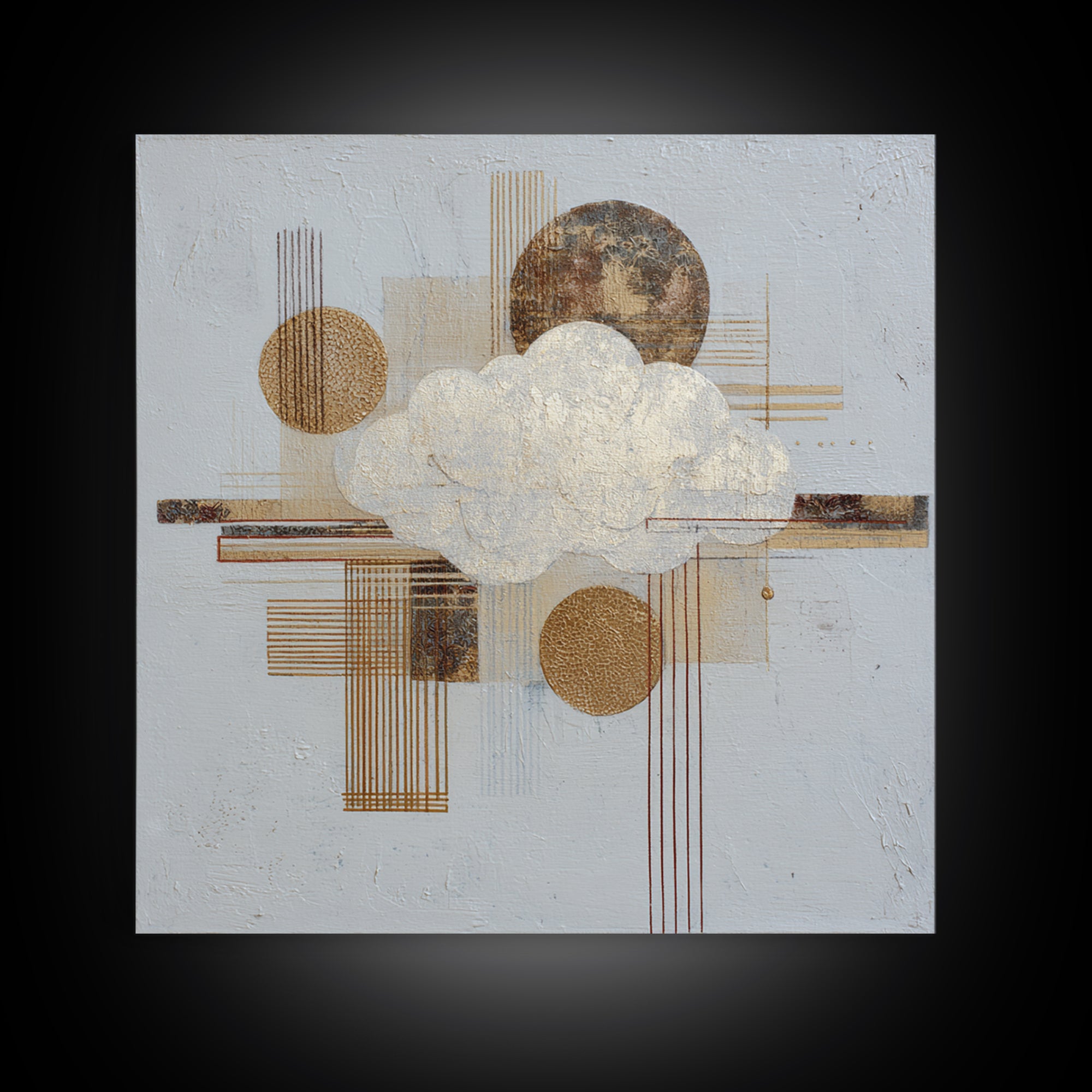 Small Cloud Study Framed Canvas Print, Minimalist Art, Neutral Decor, Living Room Decor, Fine Art, Minimal, Home Decor, MIN-1x1-21