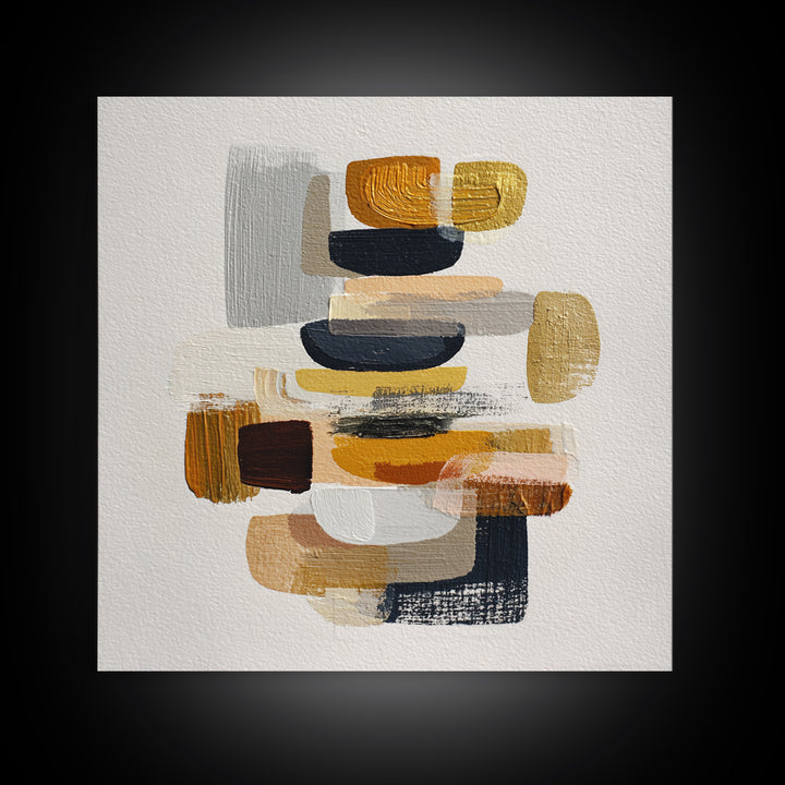 Quiet Stone Stack Canvas Print, Minimalist Art, Printable Art, Living Room Decor, Abstract Art, Minimal, Neutral Decor, MIN-1x1-35