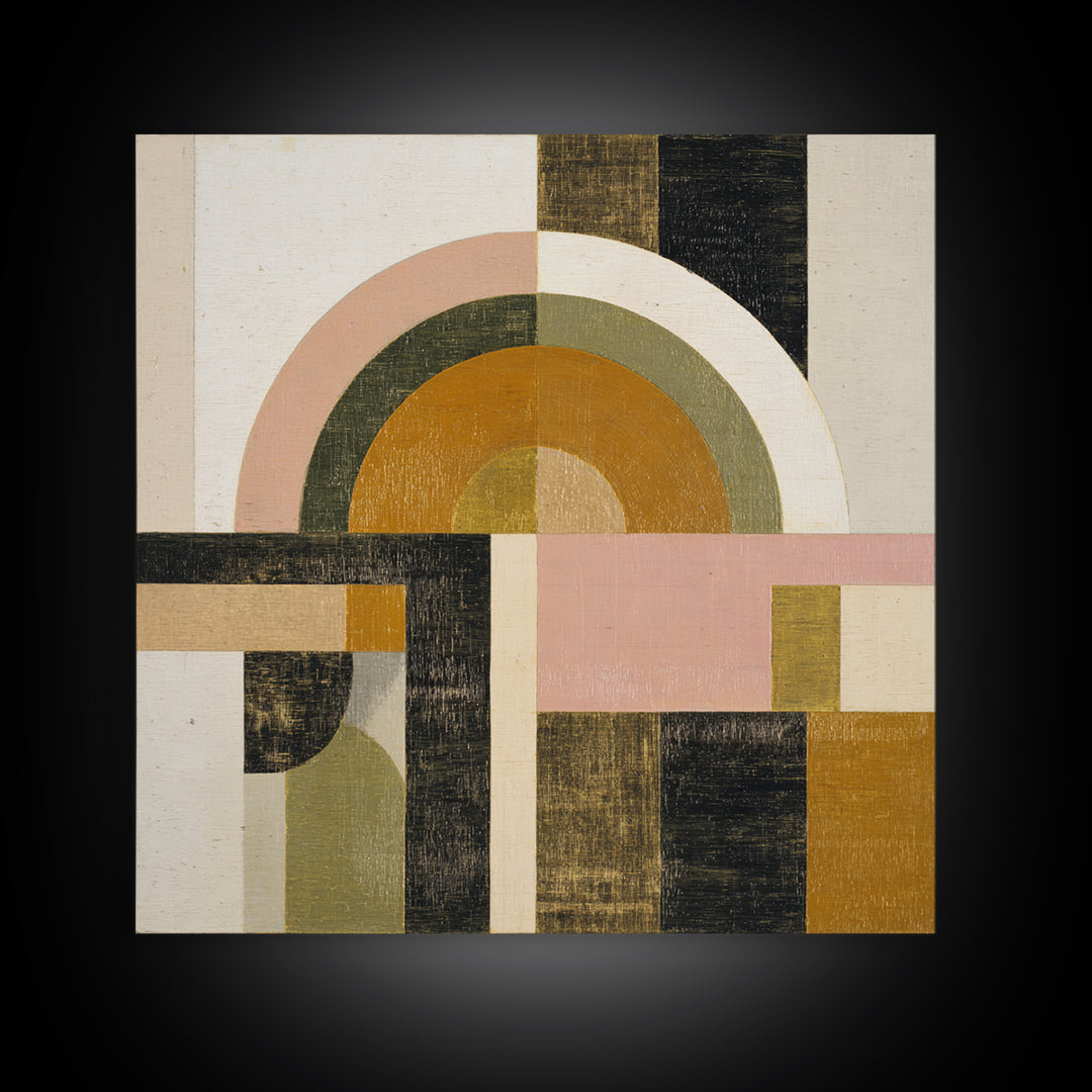 Simple Geometric Sun Framed Canvas Print, Minimalist Art, Living Room Decor, Abstract Art, Minimal, Modern Decor, MIN-1x1-39