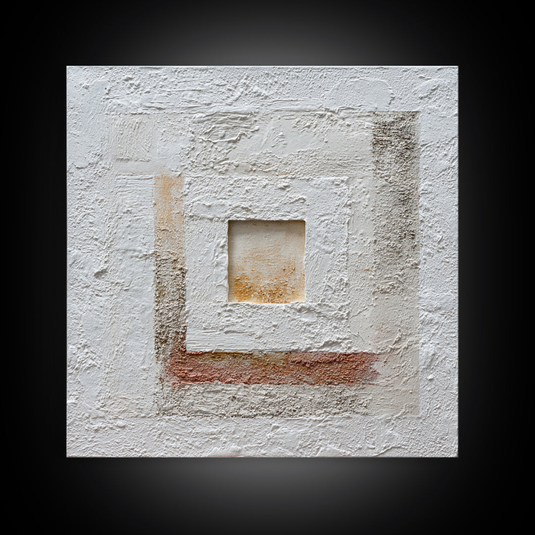 White on White Plaster Texture Study Framed Canvas Print, Minimalist Art, Room Decor, Living Room Decor, Fine Art, Minimal, MIN-1x1-40