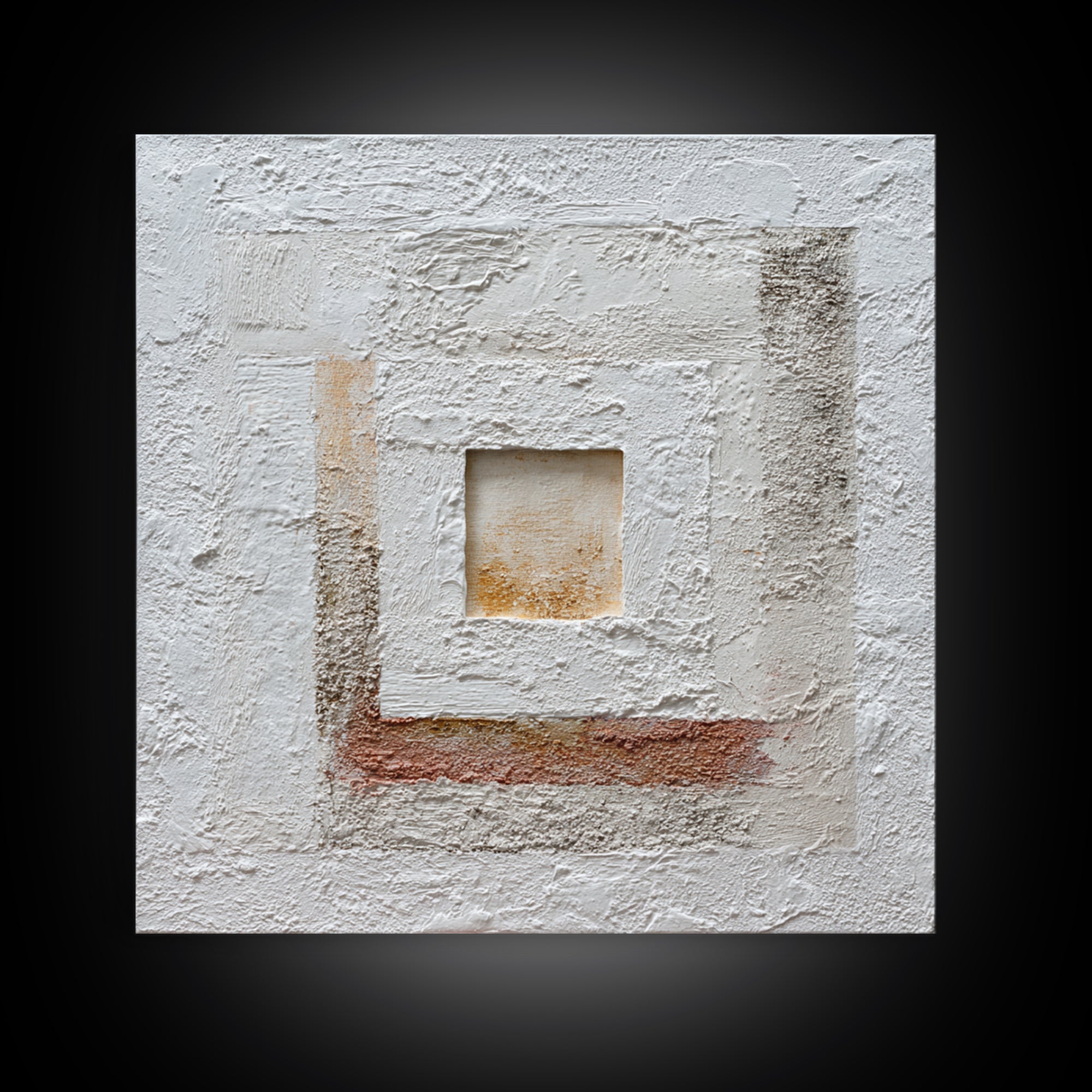 White on White Plaster Texture Study Framed Canvas Print, Minimalist Art, Room Decor, Living Room Decor, Fine Art, Minimal, MIN-1x1-40