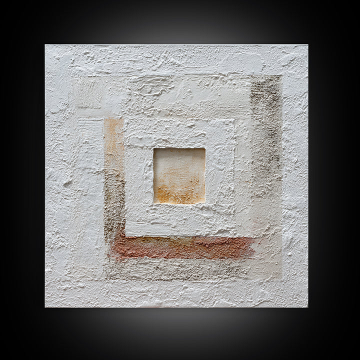 White on White Plaster Texture Study Framed Canvas Print, Minimalist Art, Room Decor, Living Room Decor, Fine Art, Minimal, MIN-1x1-40