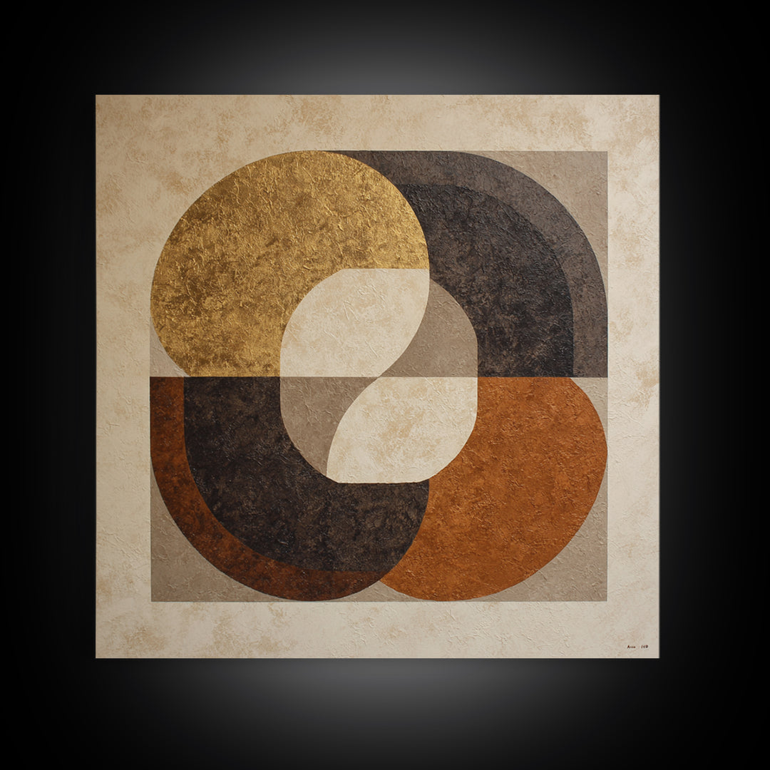Two Overlapping Organic Shapes Framed Canvas Print, Minimalist Art, Abstract Wall Art, Living Room Decor, Fine Art, Minimal, MIN-1x1-43