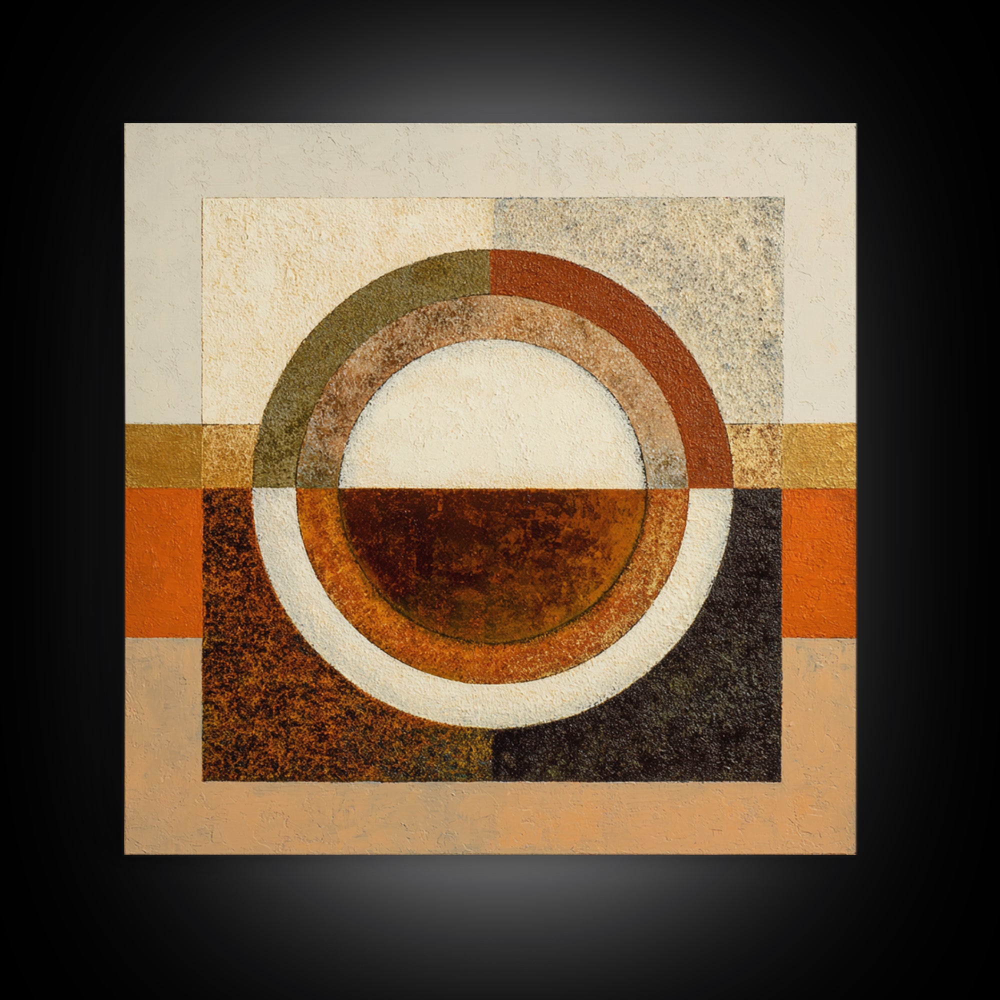 Single Brushstroke Circle Framed Canvas Print, Minimalist Art, Abstract Painting, Living Room Decor, Fine Art, Minimal, MIN-1x1-46