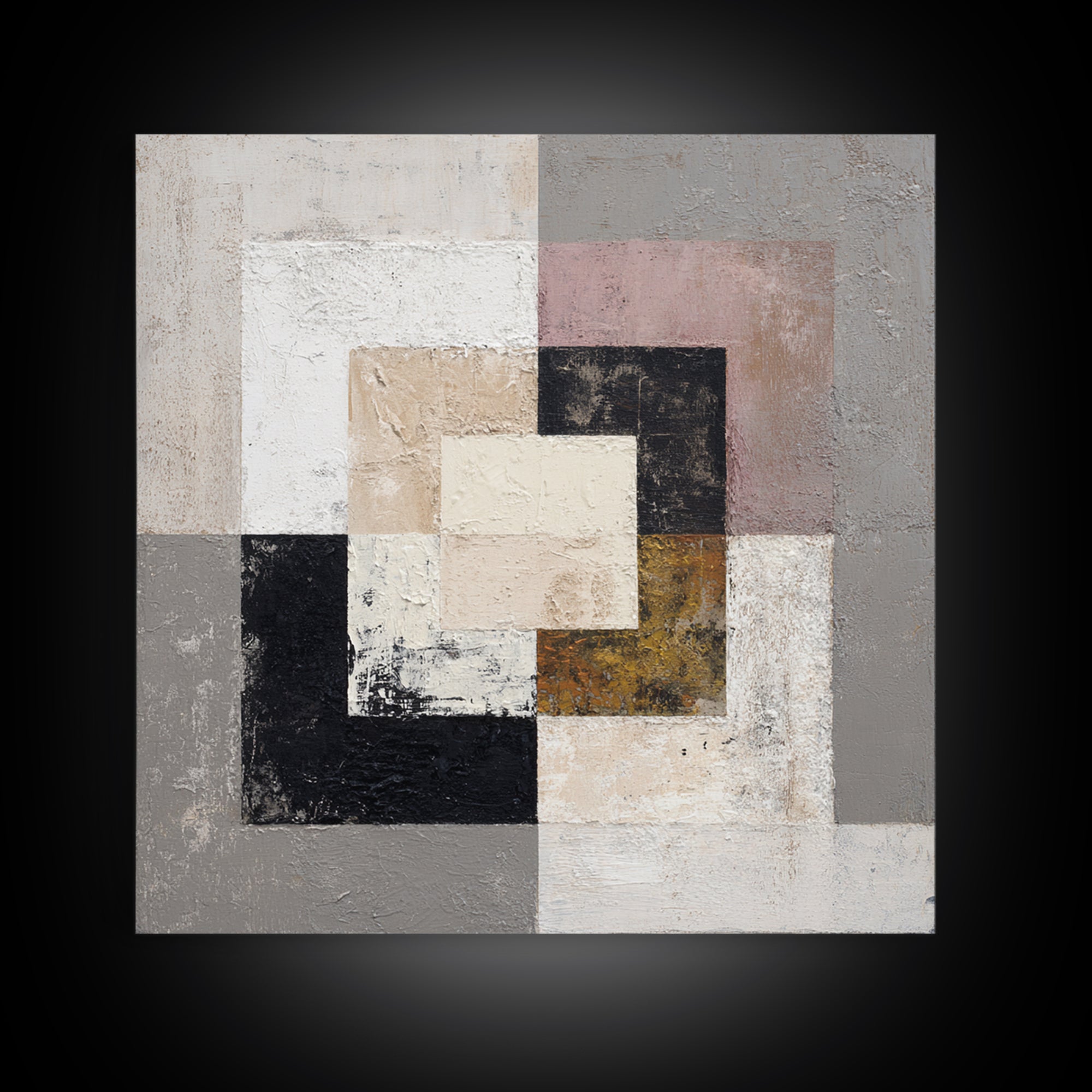 Calm Rectangle Composition Framed Canvas Print, Minimalist Art, Art, Living Room Decor, Fine Art, Minimal, Canvas Tote Bag, MIN-1x1-48