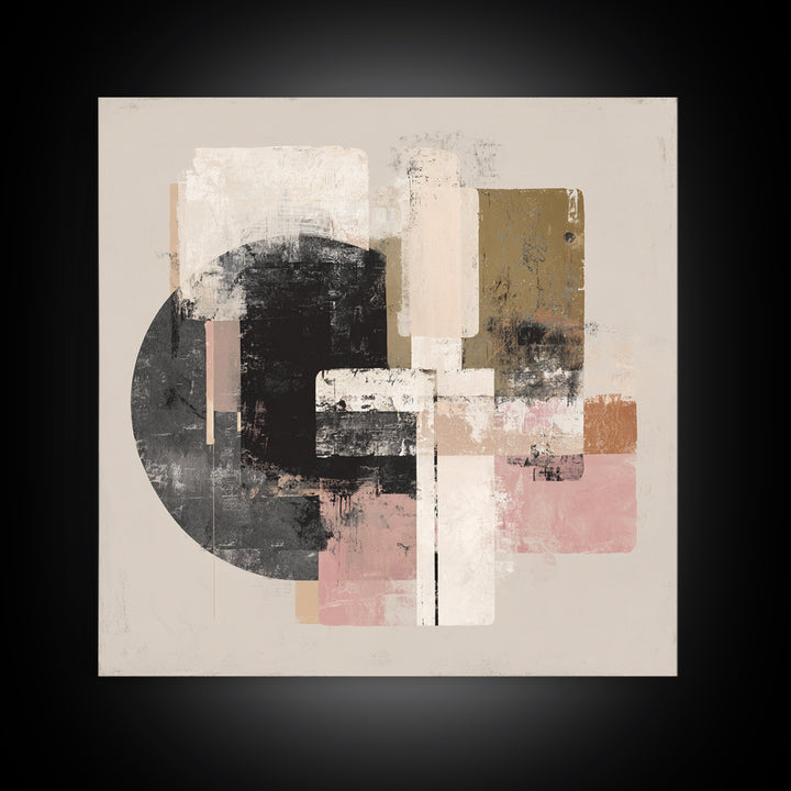 Two Overlapping Organic Shapes Framed Canvas Print, Minimalist Art, Modern Decor, Living Room Decor, Abstract Art, Minimal, MIN-1x1-67