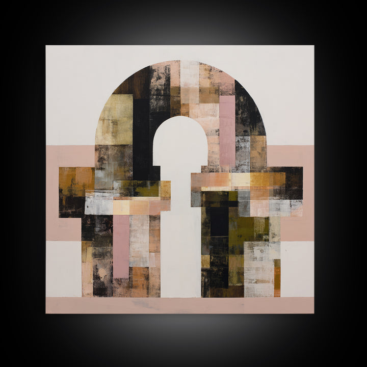 Monochrome Arch and Shadow Composition Framed Canvas Print, Minimalist Art, Art Print, Living Room Decor, Fine Art, Minimal, MIN-1x1-8