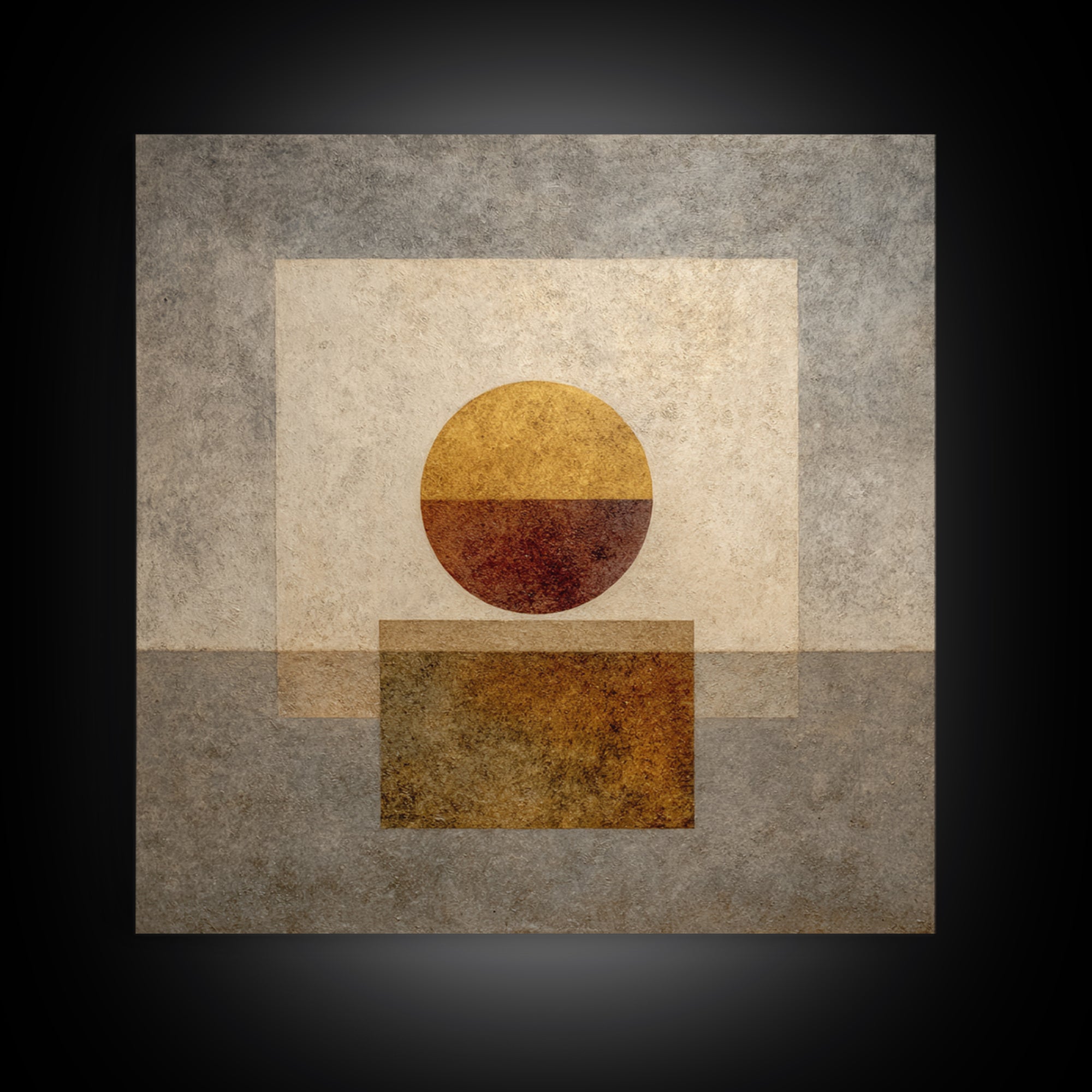Minimal Moon over a Pale Ocean Canvas Print, Minimalist Art, Art, Living Room Decor, Oil Painting, Minimal, Canvas Tote Bag, MIN-1x1-81