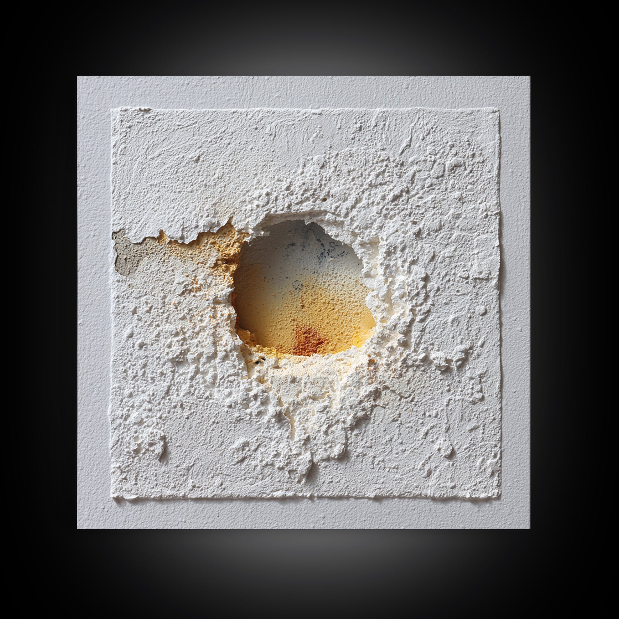 White on White Plaster Texture Study Framed Canvas Print, Minimalist Art, Minimalist Decor, Living Room Decor, Minimal, MIN-1x1-88
