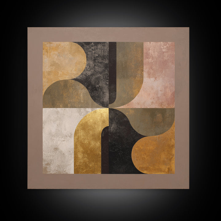 Single Gold Line Curve on Charcoal Canvas Print, Minimalist Art, Contemporary Art, Living Room Decor, Abstract Art, Minimal, MIN-1x1-89