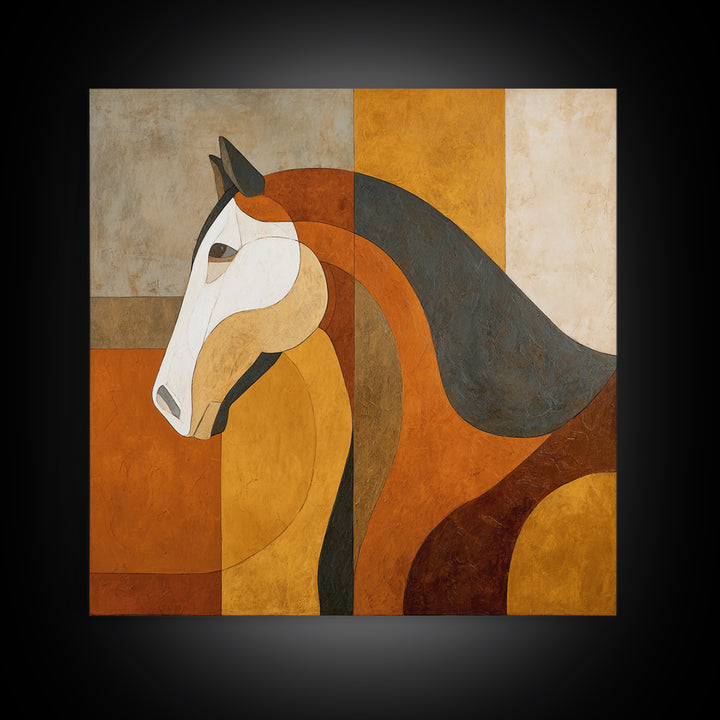 Minimal Horse Contour Canvas Print, Minimalist Art, Neutral Decor, Living Room Decor, Fine Art, Minimal, Home Decor, Poster, MIN-1x1-90