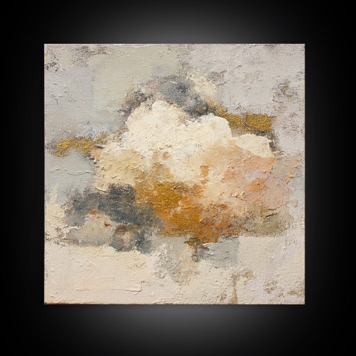 Small Cloud Study Framed Canvas Print, Minimalist Art, Wall Art, Living Room Decor, Oil Painting, Minimal, Large Wall Art, MIN-1x1-93