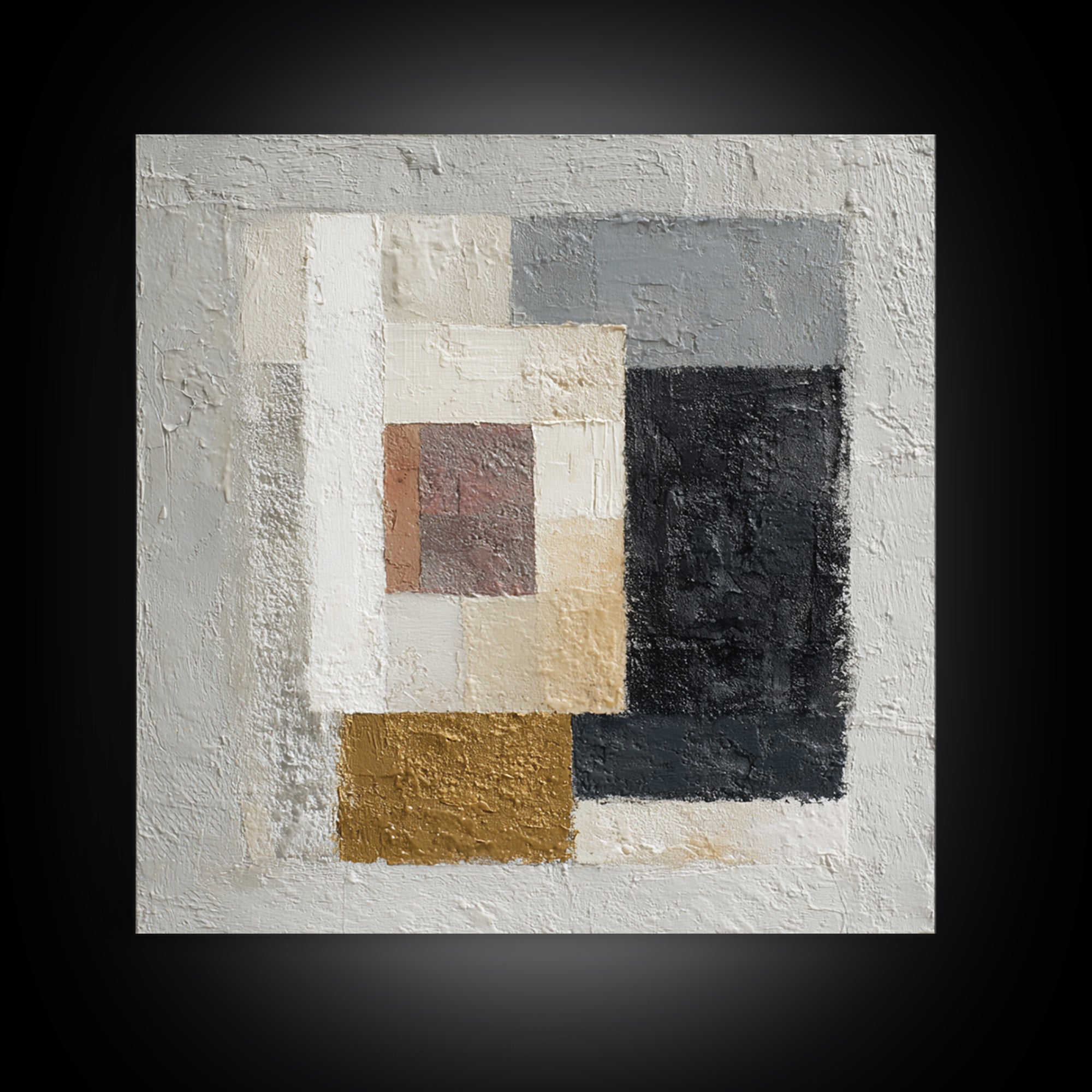 Calm Rectangle Composition Framed Canvas Print, Minimalist Art, Digital Prints, Living Room Decor, Fine Art, Minimal, MIN-1x1-96