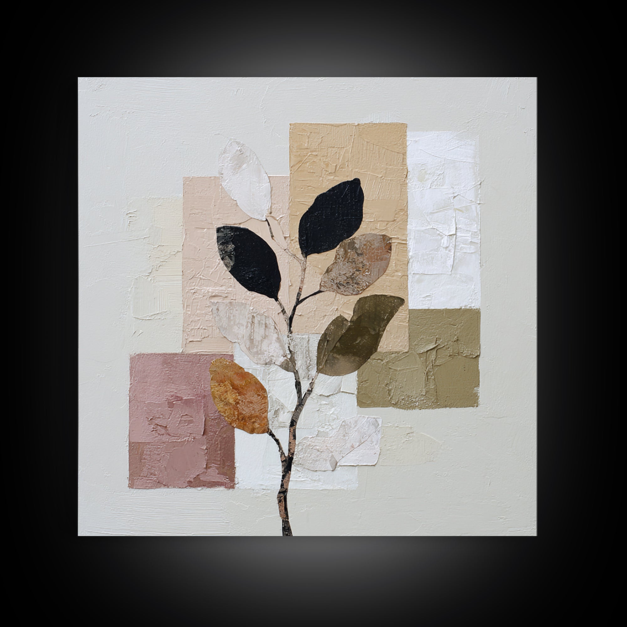 Minimal Branch Silhouette Canvas Print, Minimalist Art, Art, Living Room Decor, Oil Painting, Minimal, Canvas Tote Bag, MIN-1x1-99