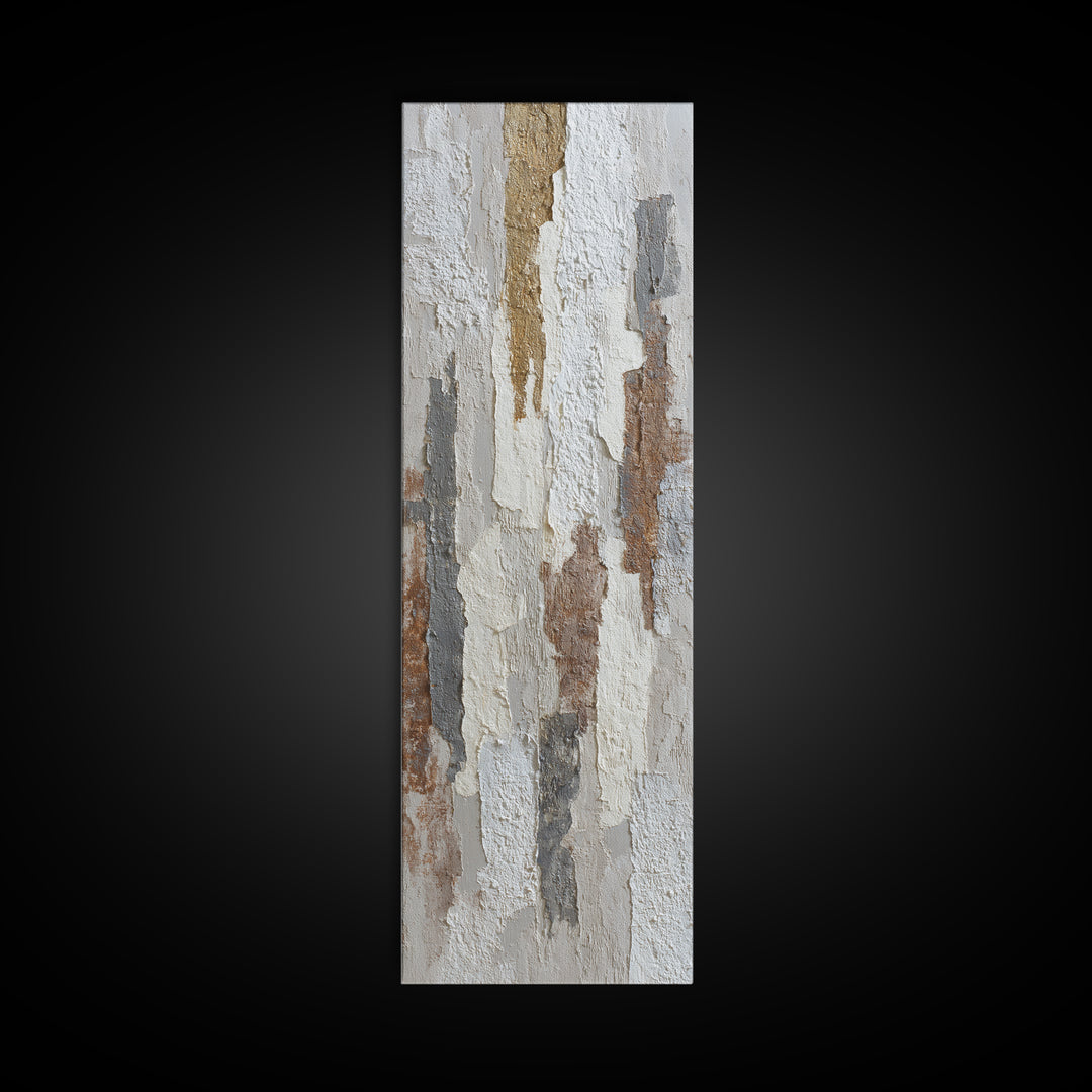 White on White Plaster Texture Study Canvas Print, Minimalist Art, Abstract Painting, Living Room Decor, Fine Art, Minimal, MIN-1x3-100