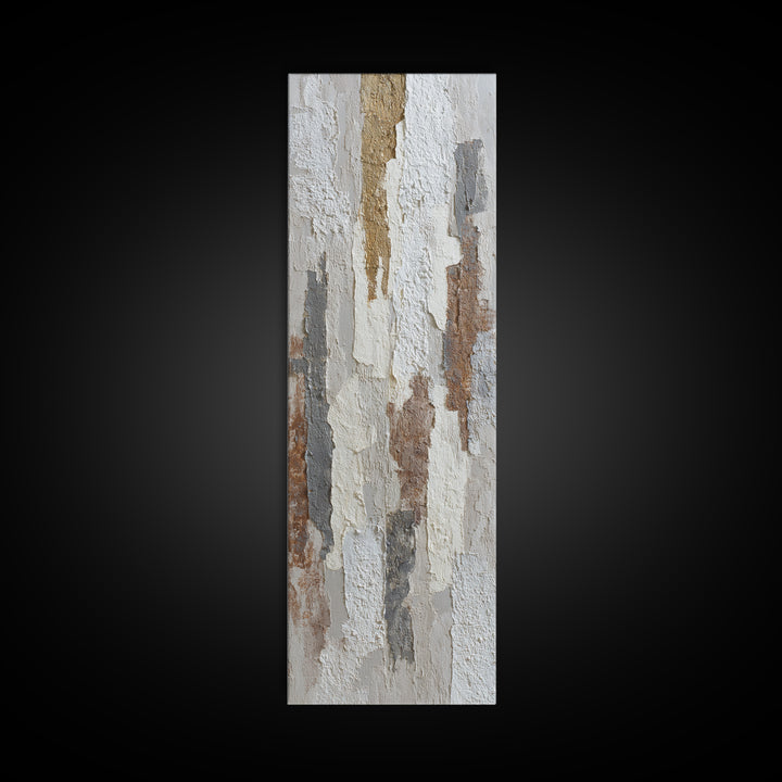 White on White Plaster Texture Study Canvas Print, Minimalist Art, Abstract Painting, Living Room Decor, Fine Art, Minimal, MIN-1x3-100
