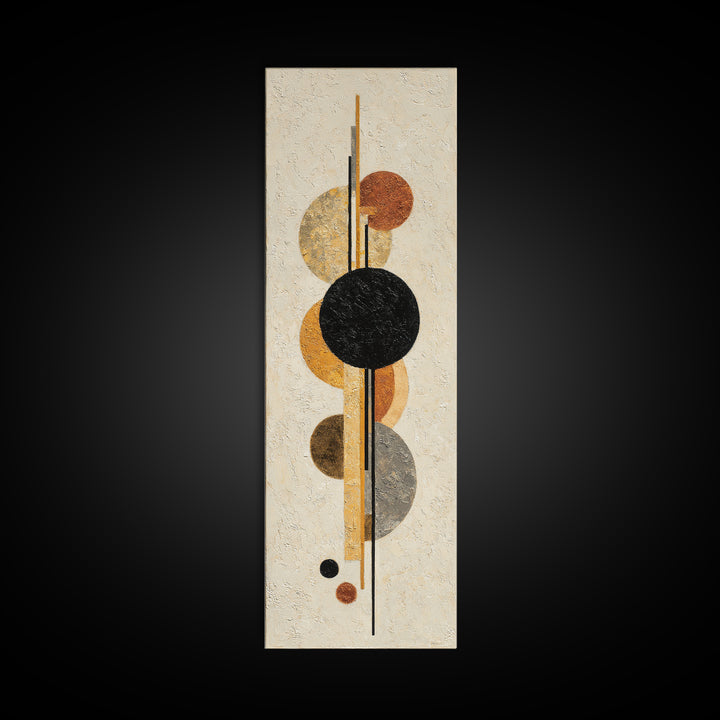 Single Black Circle on Warm Ivory Ground Canvas Print, Minimalist Art, Minimalist Decor, Living Room Decor, Fine Art, Minimal, MIN-1x3-13