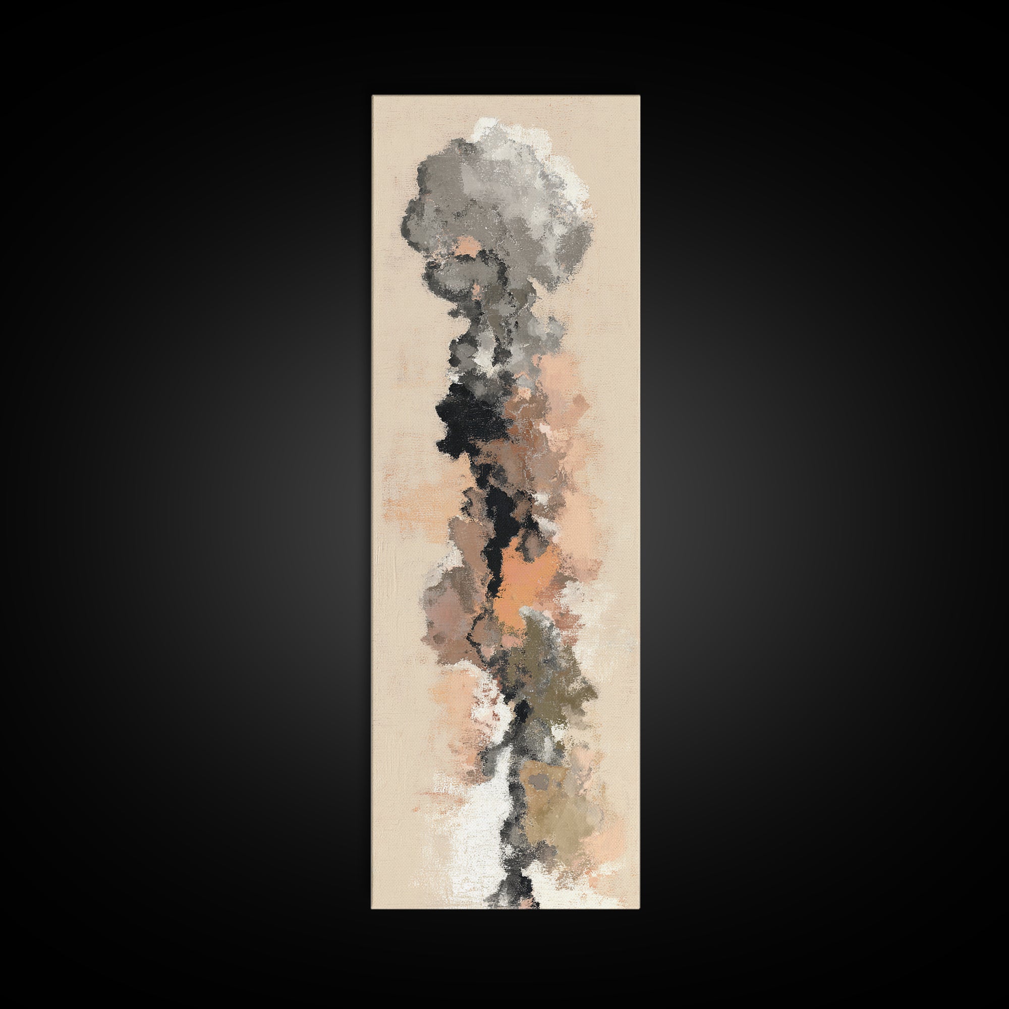 Small Cloud Study Canvas Print, Minimalist Art, Black Art, Living Room Decor, Fine Art, Minimal, Minimalist Wall Art, MIN-1x3-33