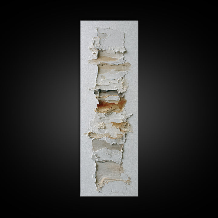 White on White Plaster Texture Study Framed Canvas Print, Minimalist Art, Minimalist Decor, Living Room Decor, Minimal, MIN-1x3-4