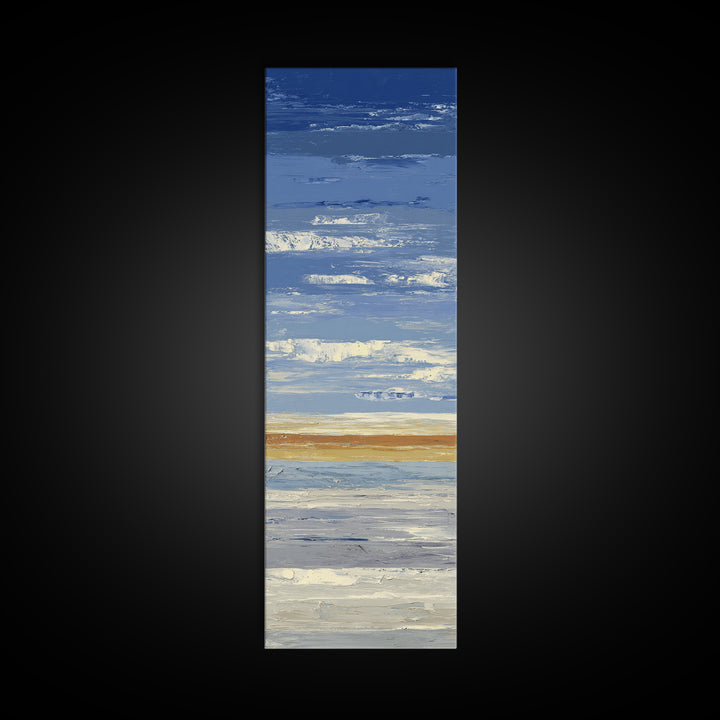 Simple Blue Horizon Canvas Print, Minimalist Art, Neutral Decor, Living Room Decor, Oil Painting, Minimal, Home Decor, MIN-1x3-42