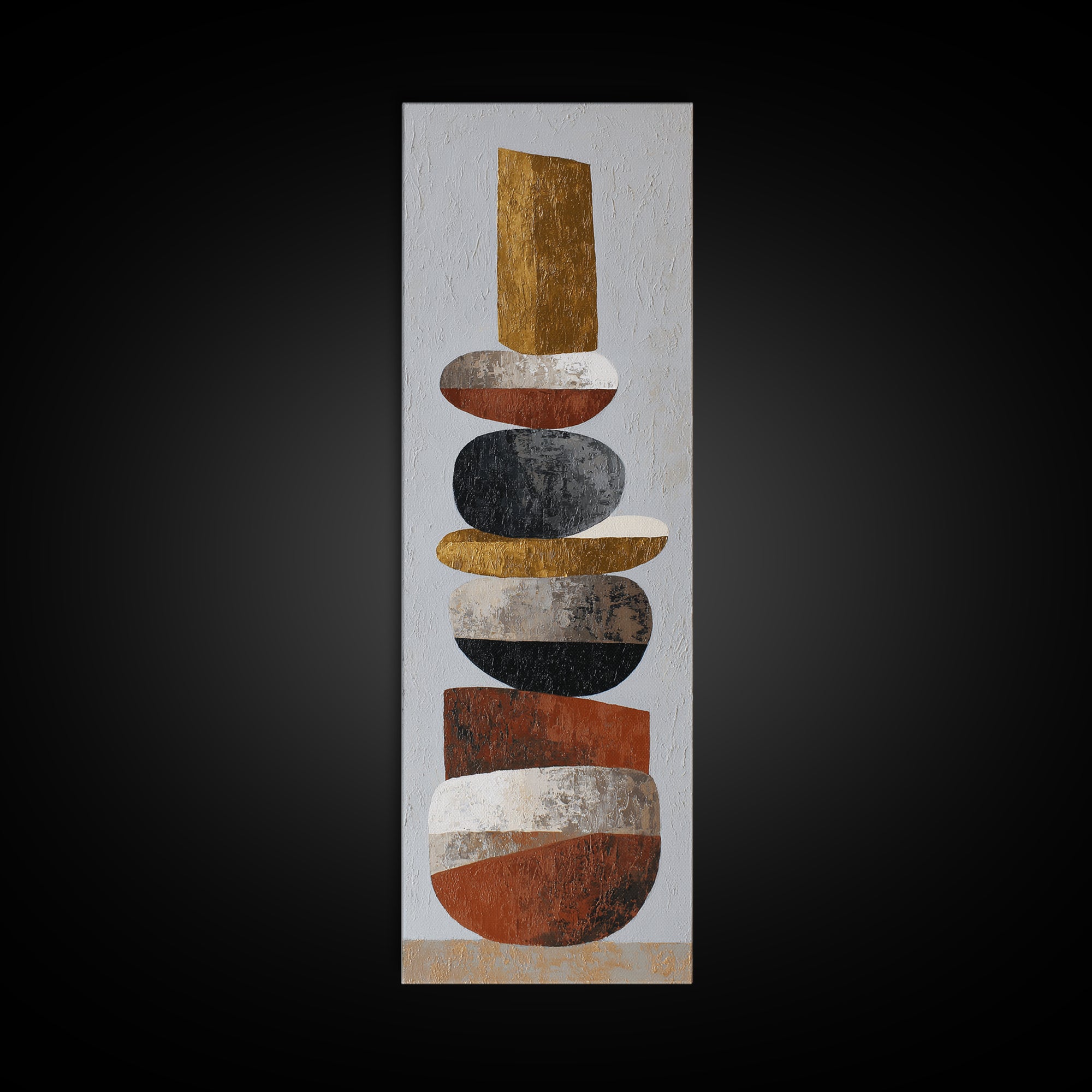 Quiet Stone Stack Framed Canvas Print, Minimalist Art, Printable Art, Living Room Decor, Abstract Art, Minimal, Neutral Decor, MIN-1x3-47