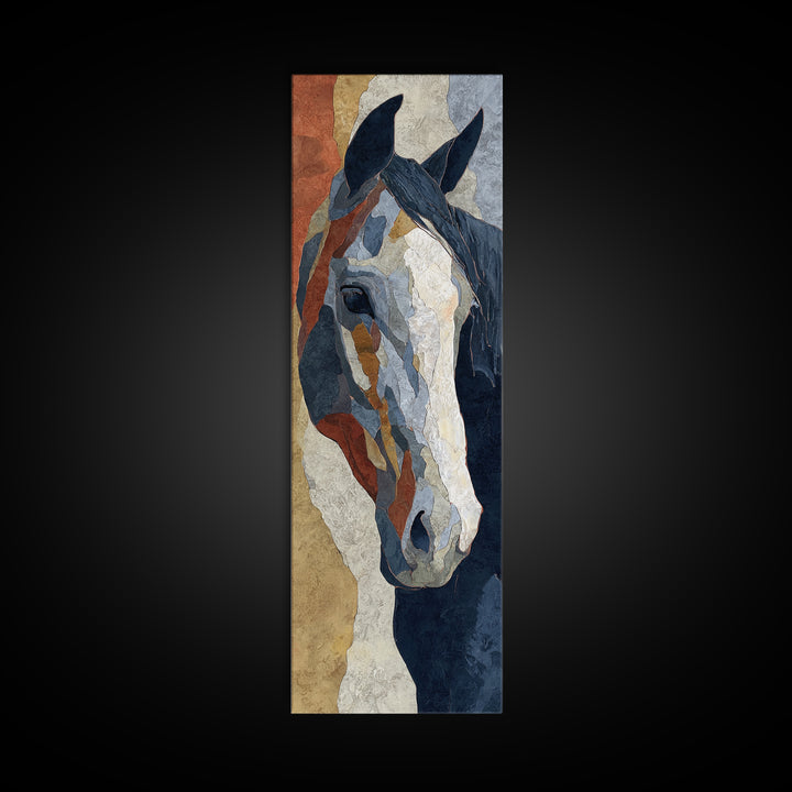 Minimal Horse Contour Framed Canvas Print, Minimalist Art, Modern Art, Living Room Decor, Oil Painting, Minimal, MIN-1x3-54