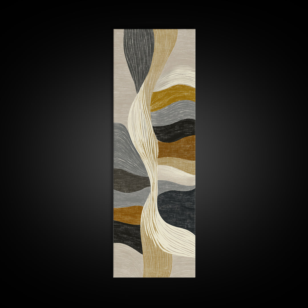 Two Overlapping Organic Shapes Framed Canvas Print, Minimalist Art, Abstract Painting, Living Room Decor, Fine Art, Minimal, MIN-1x3-79