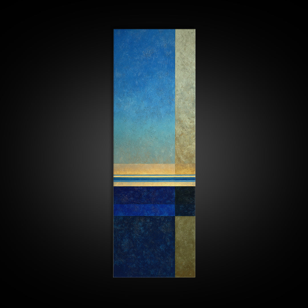 Simple Blue Horizon Canvas Print, Minimalist Art, Wall Art, Living Room Decor, Fine Art, Minimal, Large Wall Art, Movie Poster, MIN-1x3-90