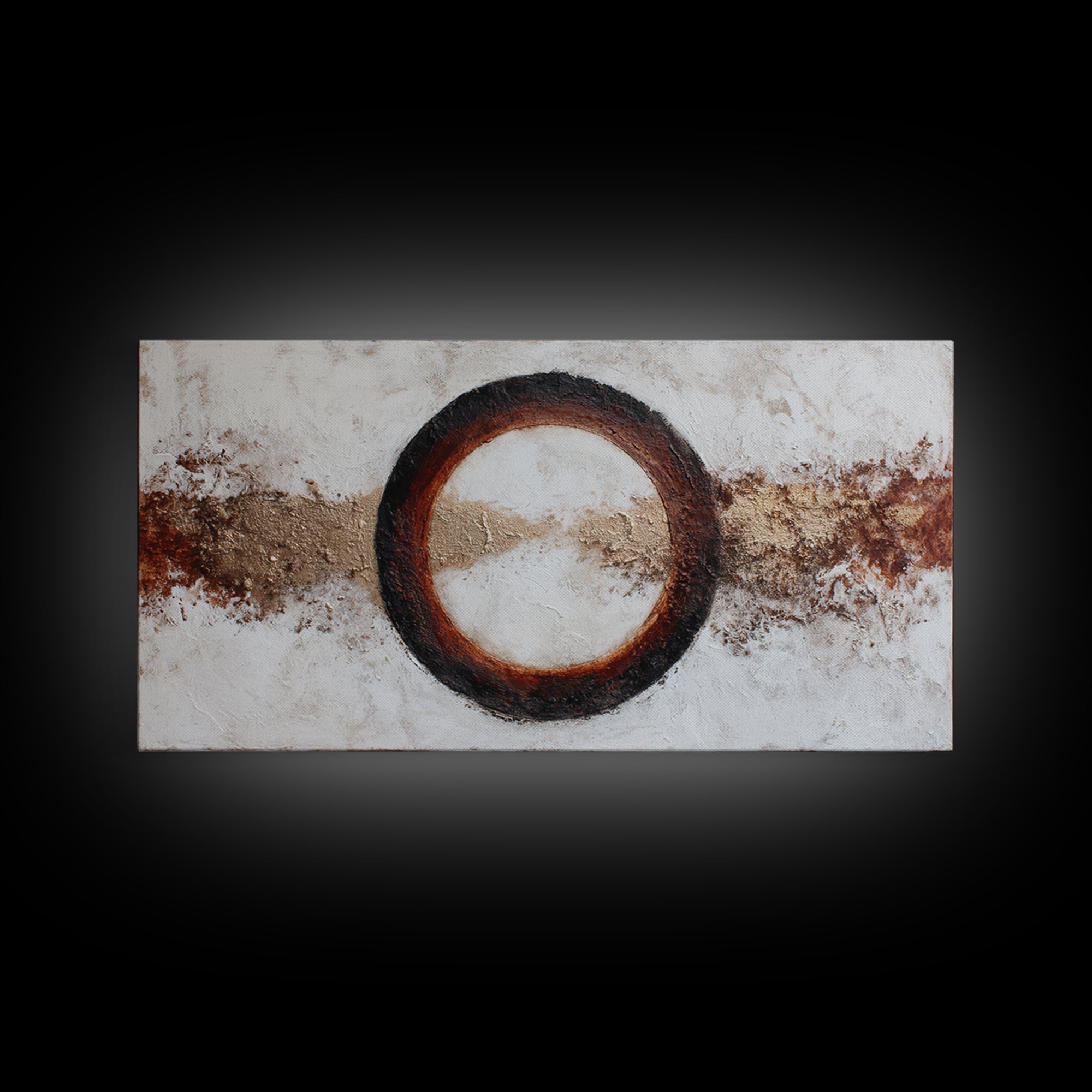 Single Brushstroke Circle Framed Canvas Print, Minimalist Art, Room Decor, Living Room Decor, Fine Art, Minimal, Art Print, MIN-2x1-18