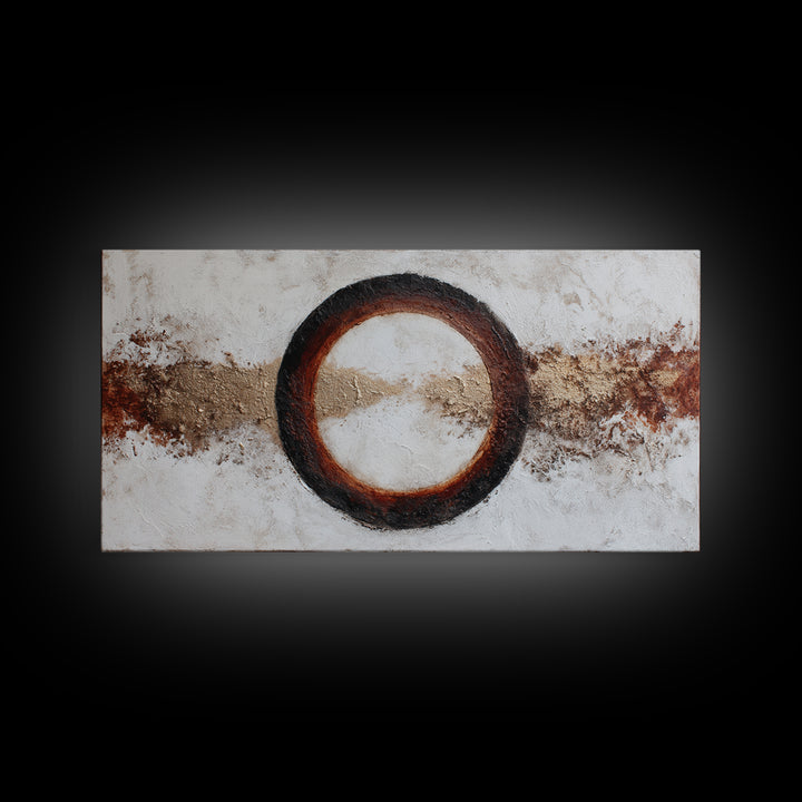 Single Brushstroke Circle Framed Canvas Print, Minimalist Art, Room Decor, Living Room Decor, Fine Art, Minimal, Art Print, MIN-2x1-18