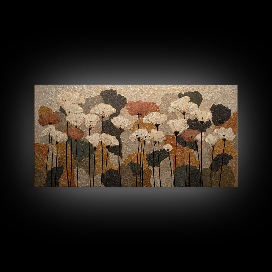 Single Flower Stem Framed Canvas Print, Minimalist Art, Digital Prints, Living Room Decor, Fine Art, Minimal, Printable Art, MIN-2x1-56