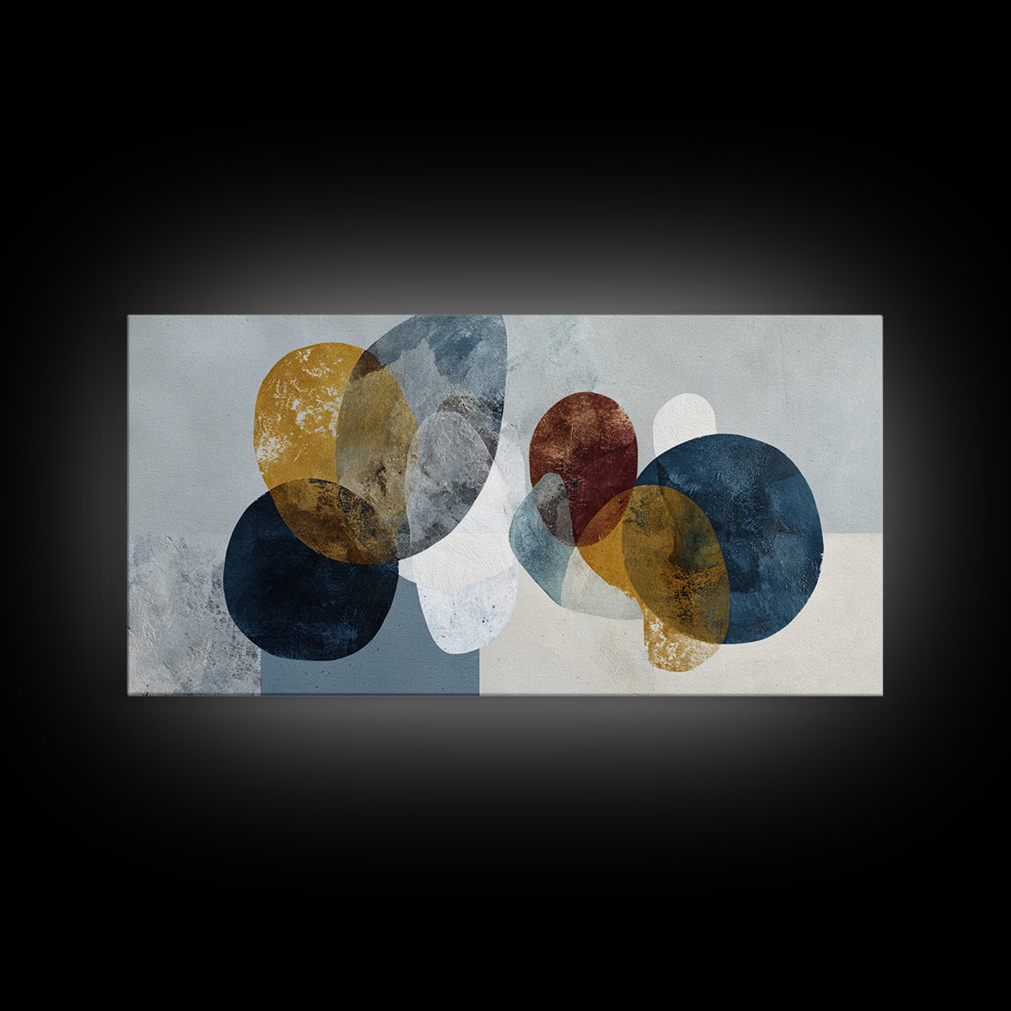 Two Overlapping Organic Shapes Canvas Print, Minimalist Art, Digital Print, Living Room Decor, Abstract Art, Minimal, MIN-2x1-63