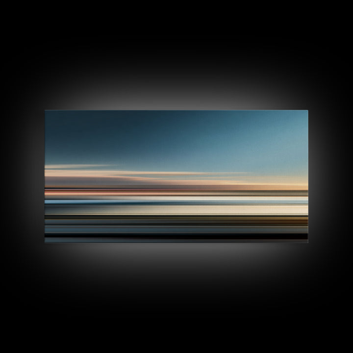 Simple Blue Horizon Canvas Print, Minimalist Art, Printable Wall Art, Living Room Decor, Fine Art, Minimal, Abstract Wall Art, MIN-2x1-74