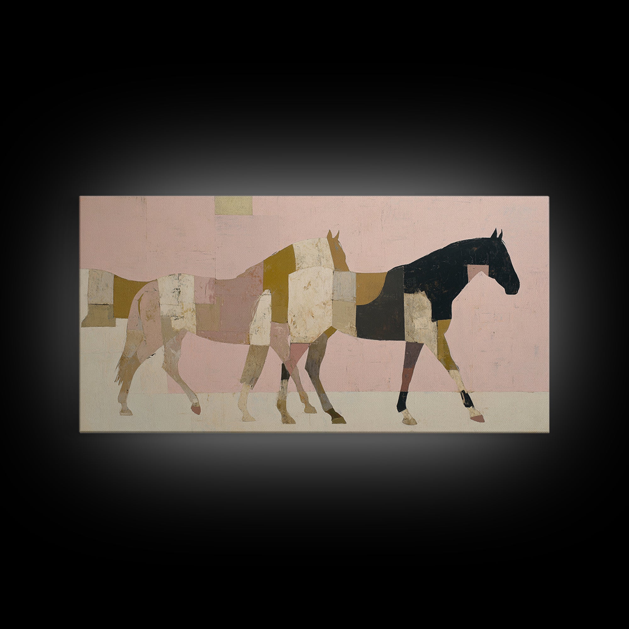 Minimal Horse Contour Framed Canvas Print, Minimalist Art, Digital Prints, Living Room Decor, Fine Art, Minimal, Printable Art, MIN-2x1-86