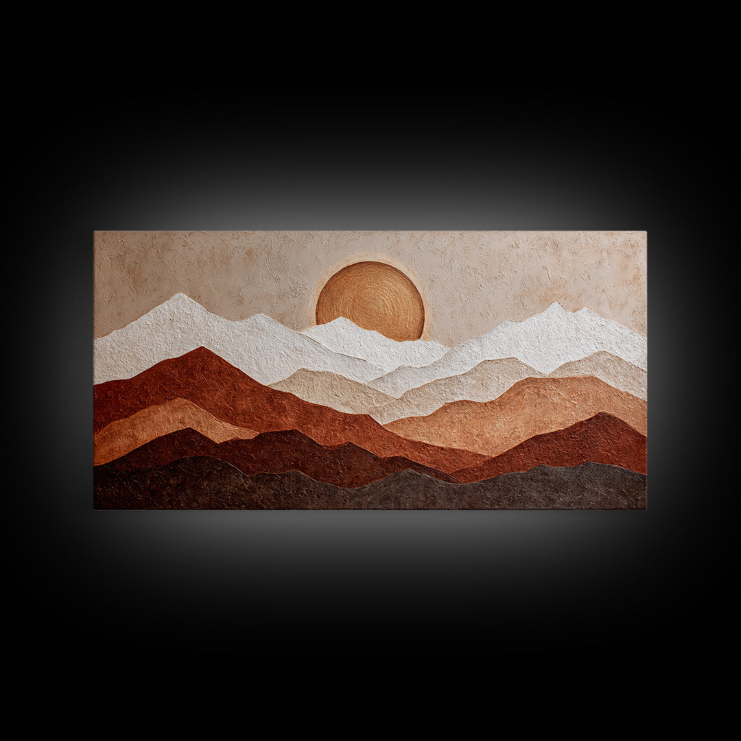 Thin Line Mountain Canvas Print, Minimalist Art, Art Print, Living Room Decor, Oil Painting, Minimal, Abstract Wall Art, MIN-2x1-94