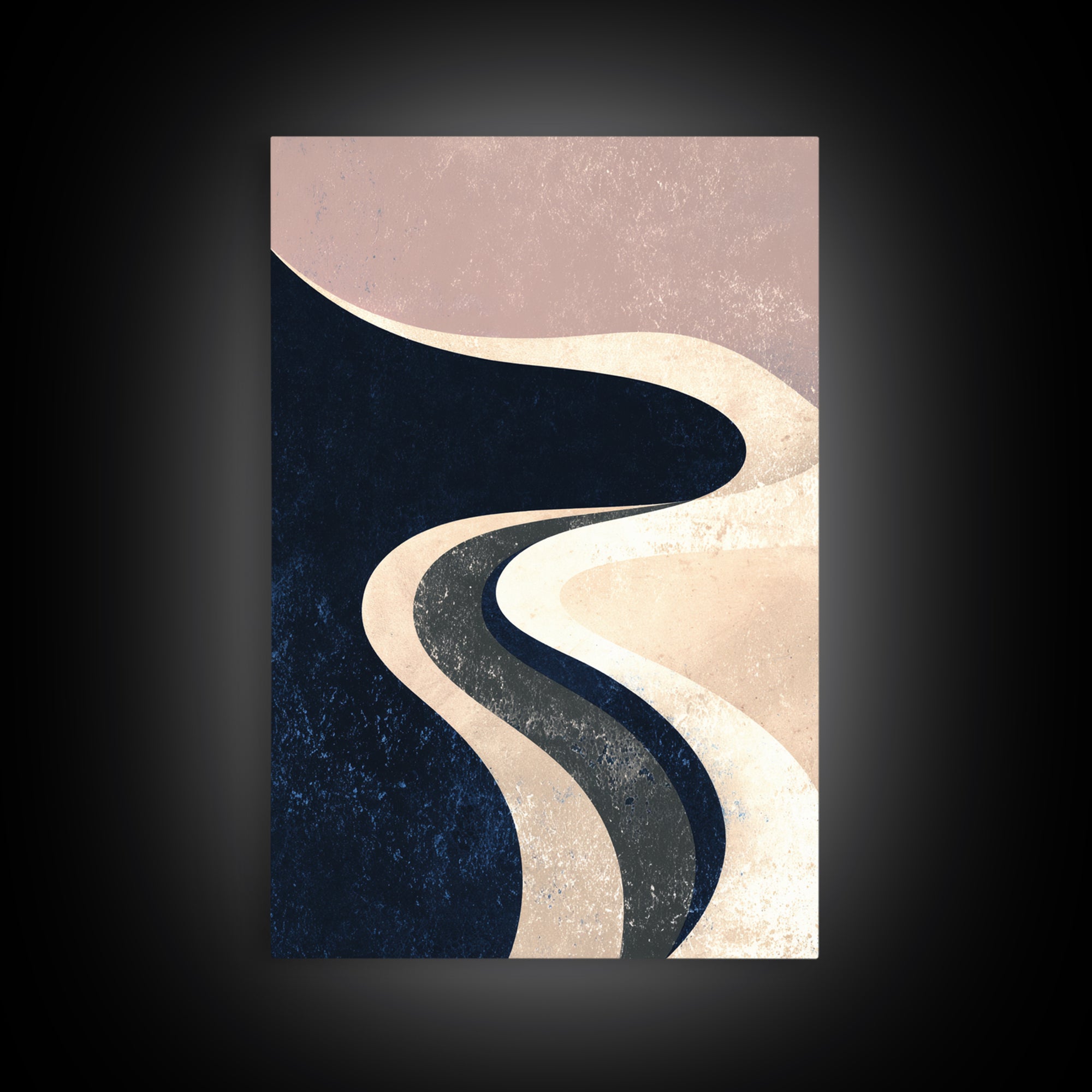 Minimal Abstract Wave Line Framed Canvas Print, Minimalist Art, Art Prints, Living Room Decor, Fine Art, Minimal, Printable Art, MIN-2x3-21