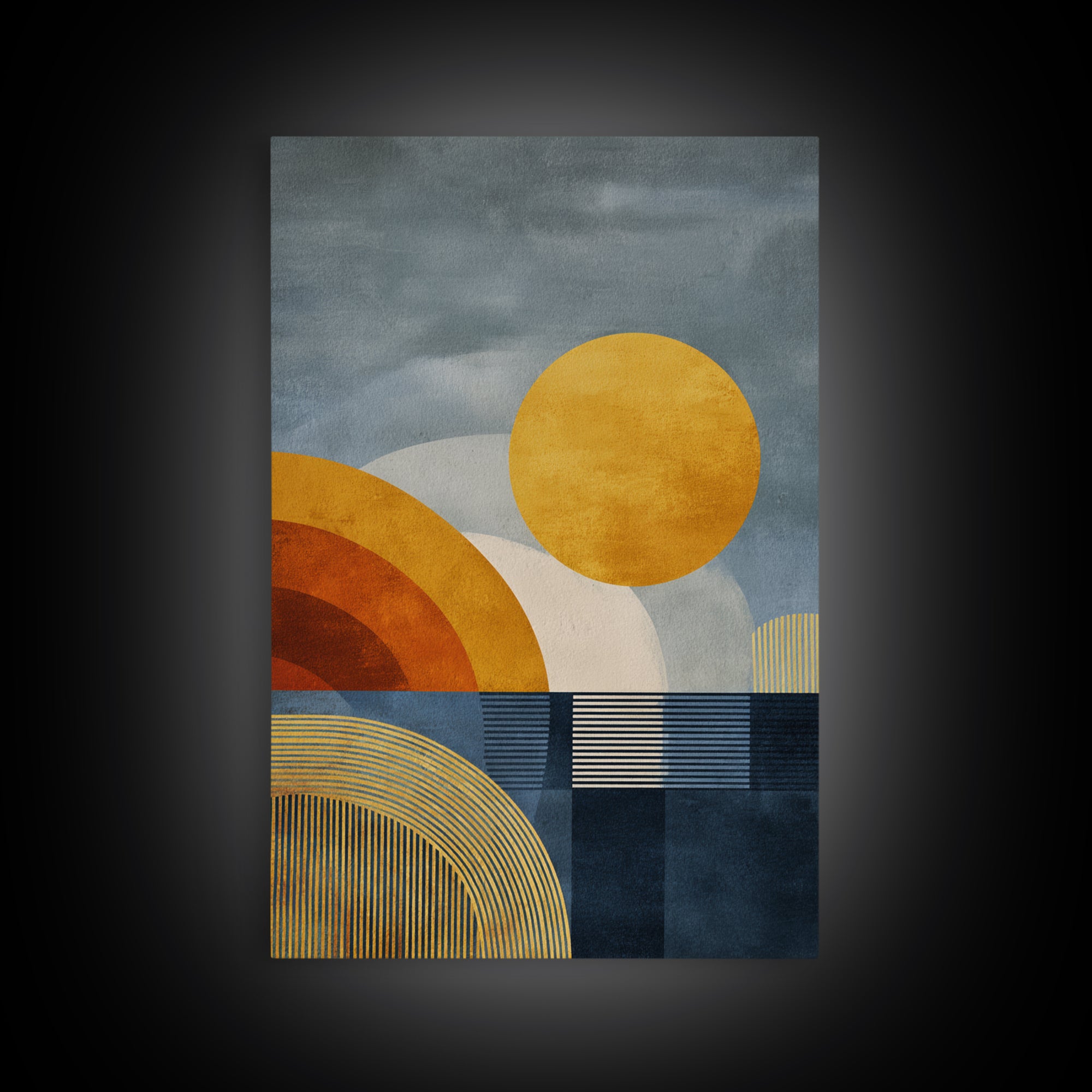 Simple Geometric Sun Canvas Print, Minimalist Art, Digital Prints, Living Room Decor, Abstract Art, Minimal, Printable Art, MIN-2x3-23