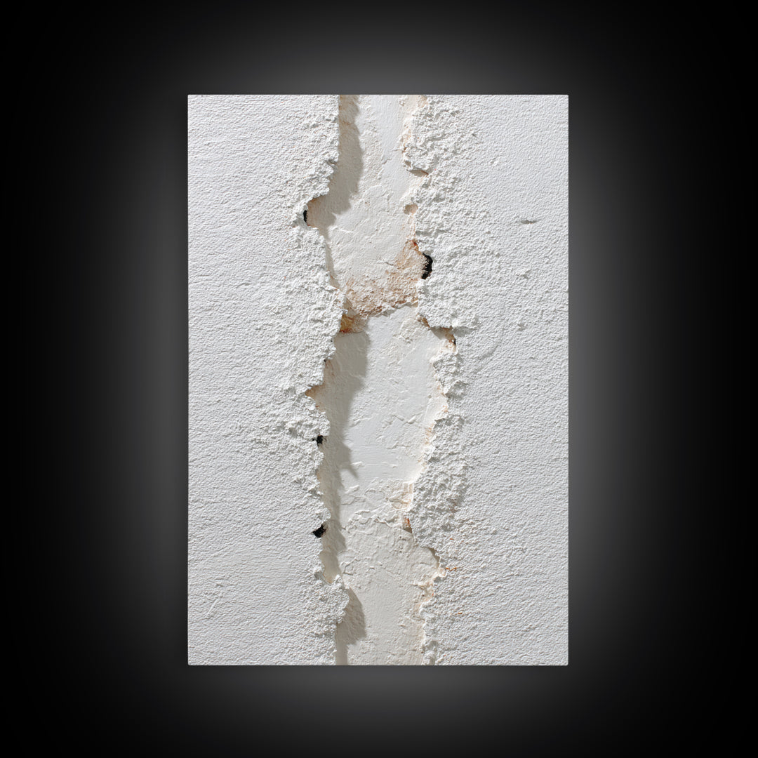 White on White Plaster Texture Study Framed Canvas Print, Minimalist Art, Modern Decor, Living Room Decor, Fine Art, Minimal, MIN-2x3-24