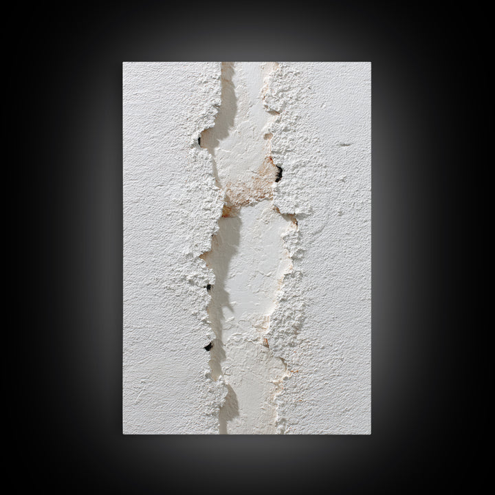 White on White Plaster Texture Study Framed Canvas Print, Minimalist Art, Modern Decor, Living Room Decor, Fine Art, Minimal, MIN-2x3-24