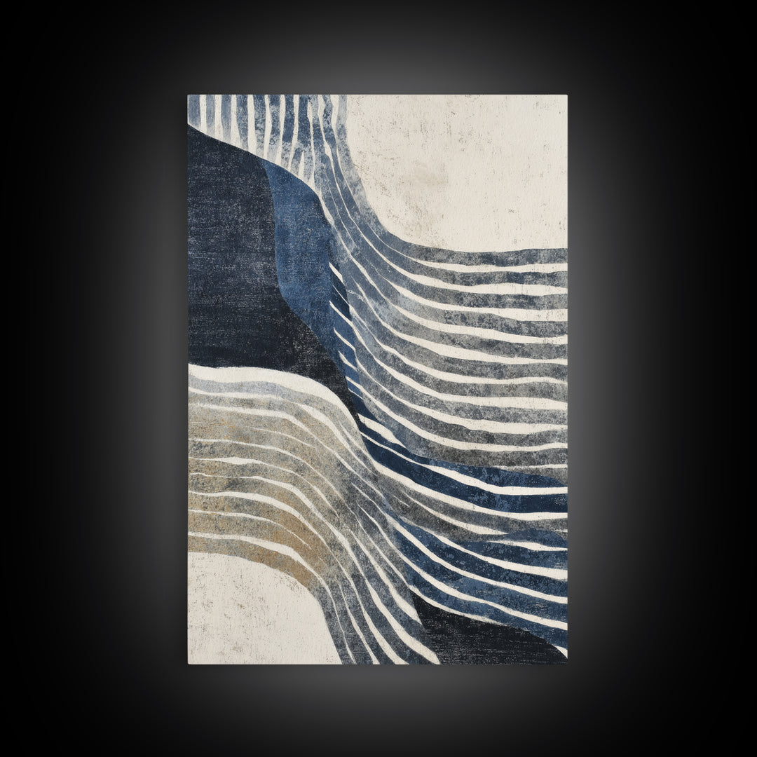 Minimal Abstract Wave Line Canvas Print, Minimalist Art, Large Wall Art, Living Room Decor, Minimal, Japanese Wall Art, MIN-2x3-45