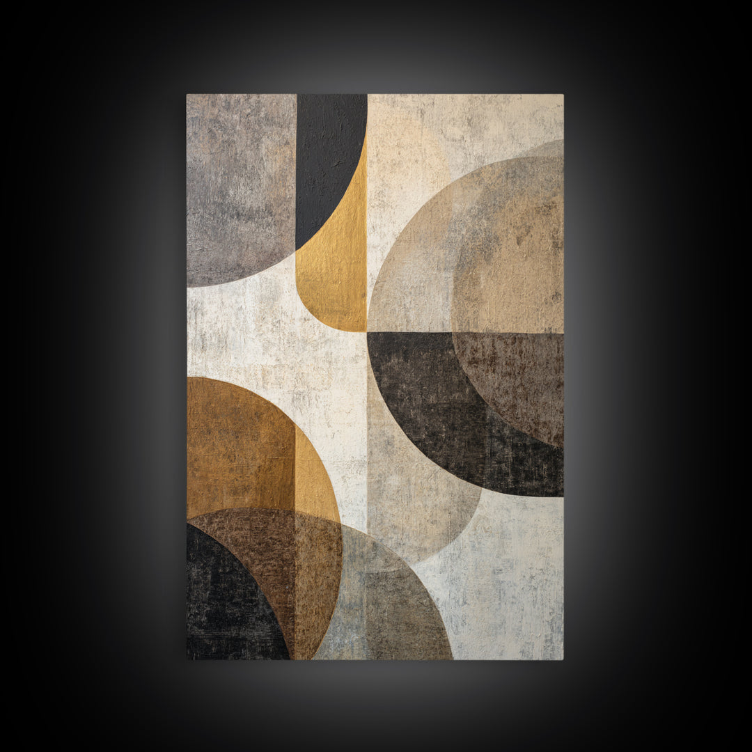 Single Gold Line Curve on Charcoal Canvas Print, Minimalist Art, Movie Poster, Living Room Decor, Abstract Art, Minimal, MIN-2x3-49